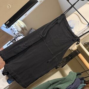 Black Overalls with Pocket Detail